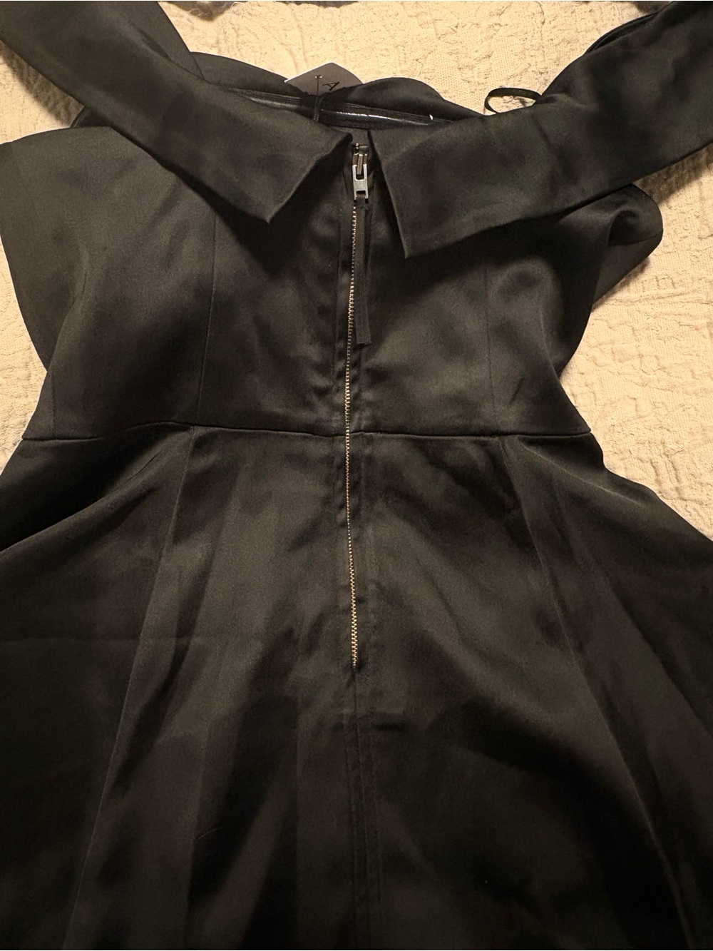 TEN By Babaton - NWT Black Fit-and-Flare Satin Dress - Picture 5 of 5